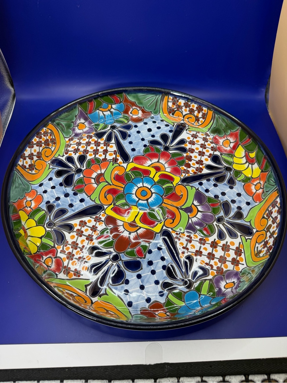 7pc Talavera Mexican Pottery Ceramic Large Appetizer Tray - Picture 7 of 8